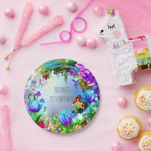 Fairy Forest Enchanted Magical Birthday Party Papieren Bordje (Feest)