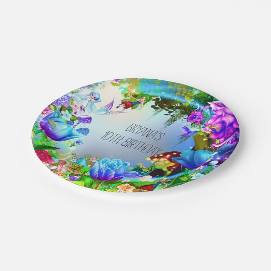 Fairy Forest Enchanted Magical Birthday Party Papieren Bordje (Gekanteld)