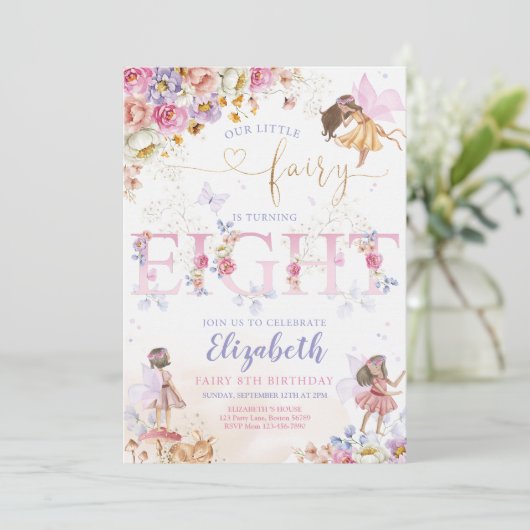 Fairy Forest Meisje Verjaardag Magisch Kaart (Staand voorkant)