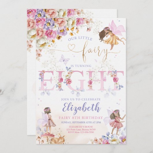 Fairy Forest Meisje Verjaardag Magisch Kaart (Voorkant / Achterkant)