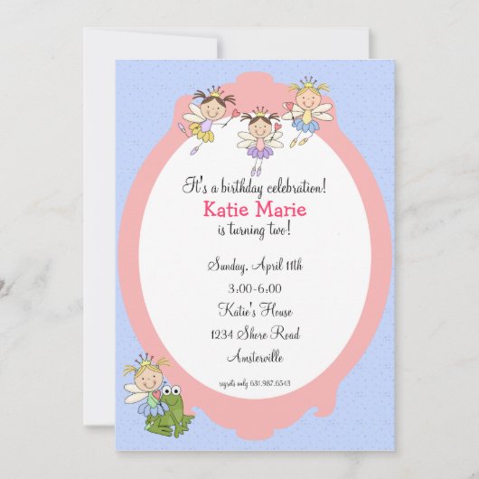 Fairy Friends Invitation Kaart (Voorkant)