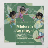 Fairy Gang Party Anniversaire Carte d'invitation (Devant / Derrière)