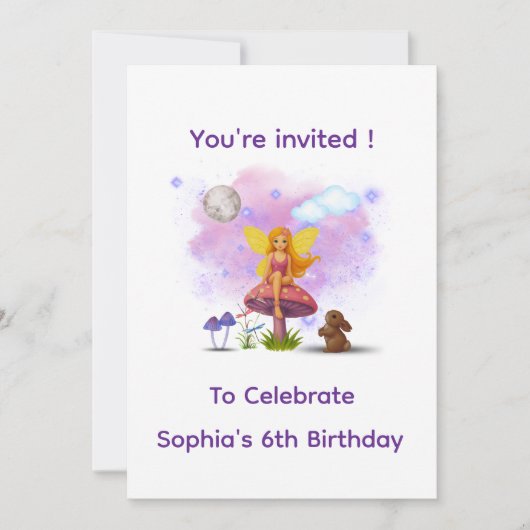 Fairy Garden Birthday Invitation (Devant)