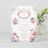 Fairy Garden Birthday Party Invitation Kaart (Staand voorkant)