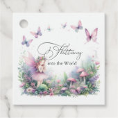 Fairy Garden & Butterfly Flutter Love Baby shower Bedankjes Labels (Voorkant)