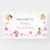 Fairy Garden Floral Birthday Spandoek (Horizontaal)