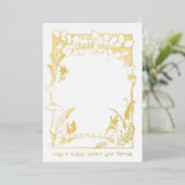 Fairy Garden Gold Foil Merci Carte Note (Debout devant)