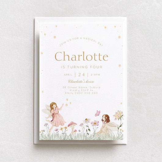 Fairy Garden Party Anniversaire Invitation