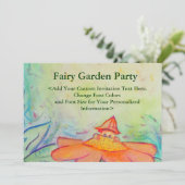 Fairy Garden Party Custom Uitnodiging of Uitnodigi (Staand voorkant)