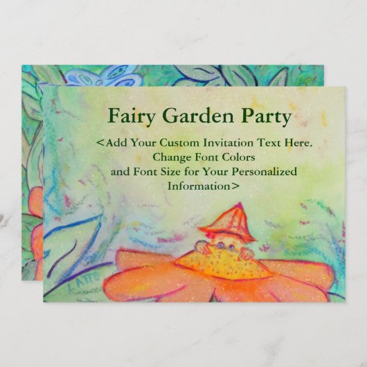 Fairy Garden Party Invitations personnalisés ou in (Devant / Derrière)