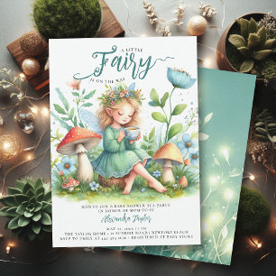 Fairy Garden Thee Paddenstoelen Wilds Baby Meisje  Kaart