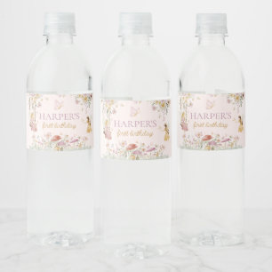 Fairy Garden Verjaardag Waterfles Etiket