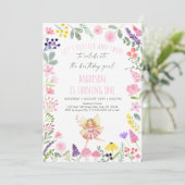 Fairy Garden Wildflower Birthday Kaart (Staand voorkant)