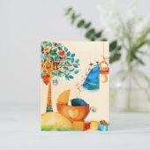 Fairy Gefeliciteerd met pasgeboren Baby Aankondigingskaart (Staand voorkant)