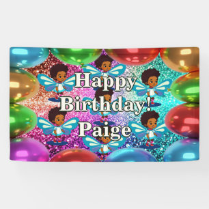 Fairy gepersonaliseerde karakter verjaardag banner