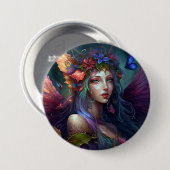 Fairy Girl Fantasy Art Button (Voorkant /achterkant)