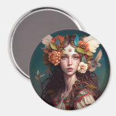 Fairy Girl Fantasy Art Button Magnet Magneet (Voorkant / Achterkant)