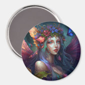 Fairy Girl Imaginaire Art bouton Magnet (Recto/Verso)