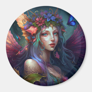 Fairy Girl Imaginaire Art bouton Magnet