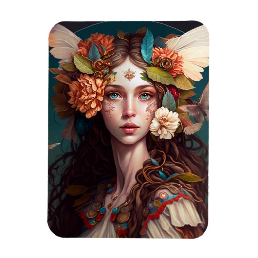Fairy Girl Imaginaire Magnet d'art (Vertical)