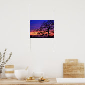 Fairy Girl Silhouetted Tree Sunset Poster (Keuken)