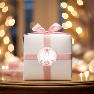 Fairy Girls Mushroom House Ribbon Twins Verjaardag Ronde Sticker