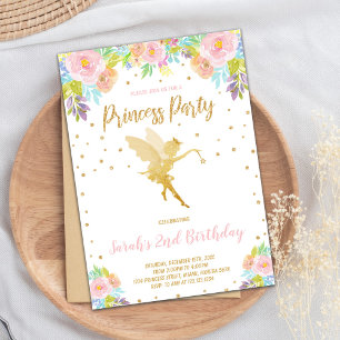 Fairy Glitter Princess Birthday-uitnodigingen Kaart
