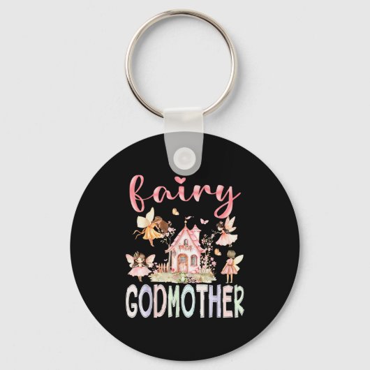 Fairy Godmother Magical Floral Funny Birthday Girl Sleutelhanger (Voorkant)