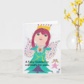 Fairy Godmother Verjaardagswensen Kaart (Gele Bloem)