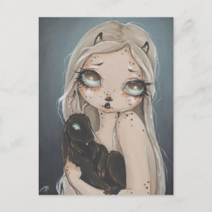 Fairy gothic jackalope fantasy art briefkaart