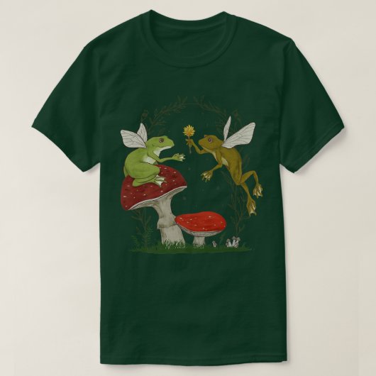 Fairy Grunge Fairycore Aesthetic Frog Lovers Mushr T-shirt (Design voorkant)