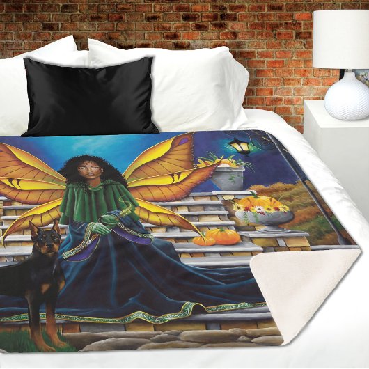 Fairy Guardian Doberman Hond Sherpa Deken