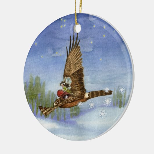 Fairy Hawk-kerstversiering Keramisch Ornament (Links)