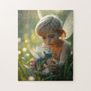 Fairy heeft een baby-draak gevangen legpuzzel