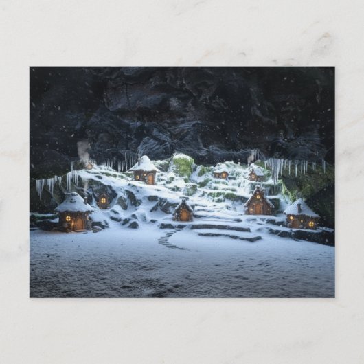 Fairy Homes in a Winter Hollow Chirstmas Briefkaart (Voorkant)