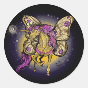 Fairy Horse Yellow keperor Moth Ronde Sticker