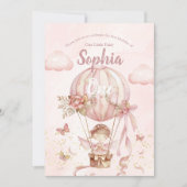 Fairy Hot Air Balloon Girl Birthday Invitation (Devant)