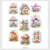 Fairy Houses Style #2 Sticker Sheet (Vel)