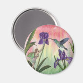 Fairy Hummingbird Iris Magnet Magneet (Voorkant / Achterkant)