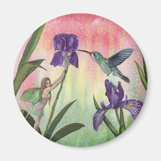 Fairy Hummingbird Iris Magnet Magneet