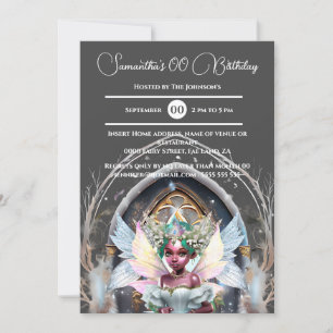 Fairy ice prinses melanine roze glitter magisch kaart