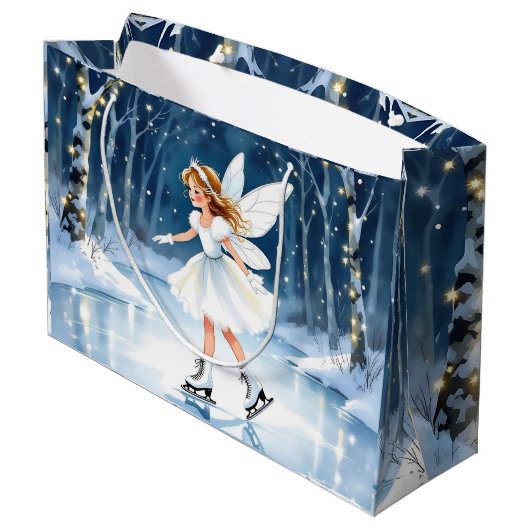 Fairy Ice Skating in and Enchanted Forest Groot Cadeauzakje (Achterkant Gekanteld)
