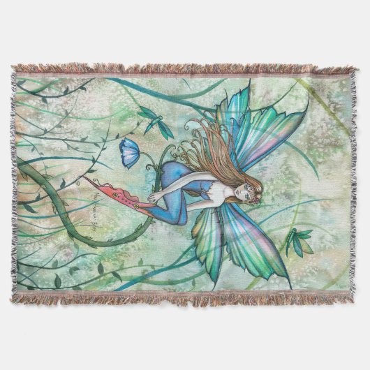 Fairy in de Vines Flower Fairy Fantasy Kunst Deken (Voorkant)
