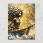 Fairy in een boot briefkaart (Voorkant)