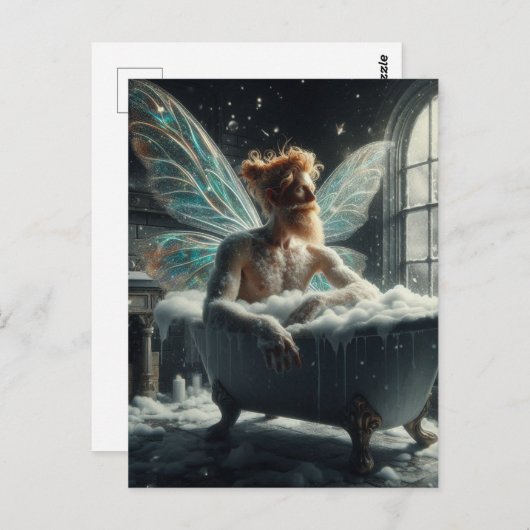 Fairy in het bad briefkaart (Voorkant / Achterkant)
