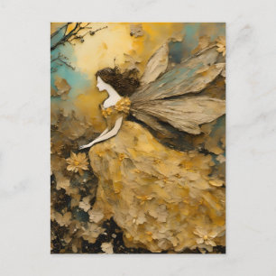 Fairy in het geel briefkaart