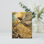 Fairy in het geel briefkaart (Staand voorkant)