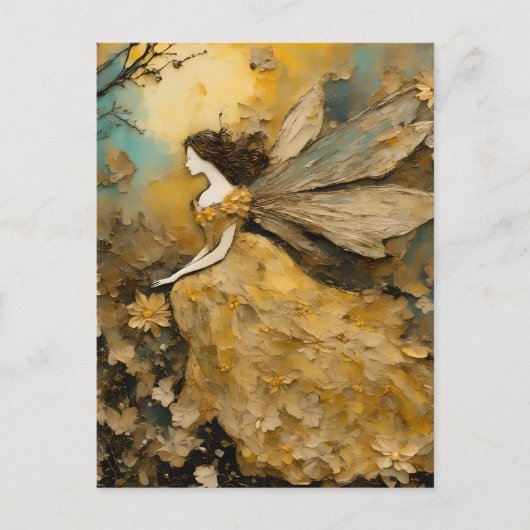 Fairy in het geel briefkaart (Voorkant)