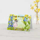 Fairy In My Garden Carte d'anniversaire (Fleur jaune)