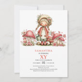 Fairy Invitation Anniversaire 7 Ans Rose Pâle Fant (Devant)